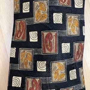Robert Talbott Mens Black Geometric Abstract Woven Silk Tie Best of Class Italy